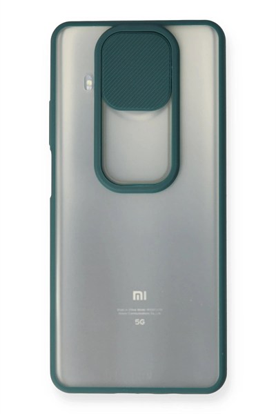 Mey İthalat®   Mi 10T Lite Kılıf Palm Buzlu Kamera Sürgülü Silikon - Yeşil
