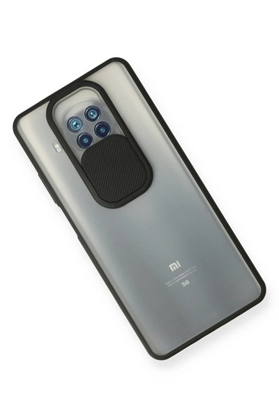 Mey İthalat®   Mi 10T Lite Kılıf Palm Buzlu Kamera Sürgülü Silikon - Siyah
