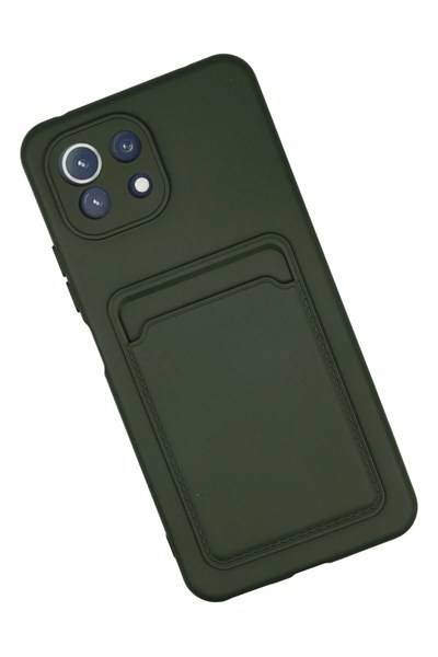 Mey İthalat®   Mi 11 Kılıf Kelvin Kartvizitli Silikon - Koyu Yeşil