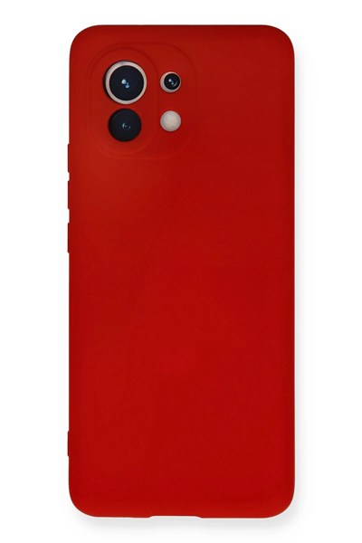Mey İthalat®   Mi 11 Kılıf Nano içi Kadife Silikon - Kırmızı