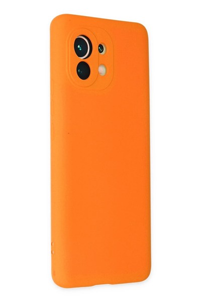 Mey İthalat®   Mi 11 Kılıf Nano içi Kadife Silikon - Turuncu