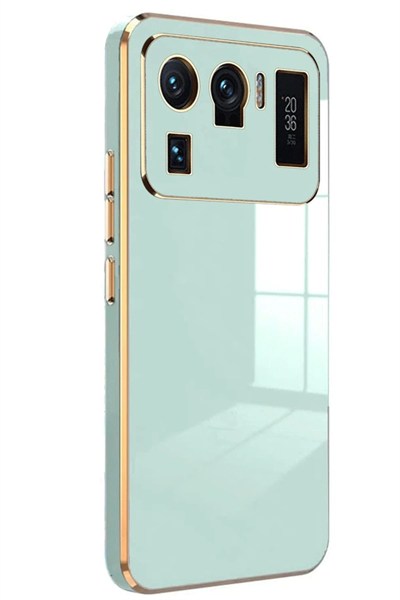 Mey İthalat®   Mi 11 Ultra Kılıf Volet Silikon - Açık Yeşil
