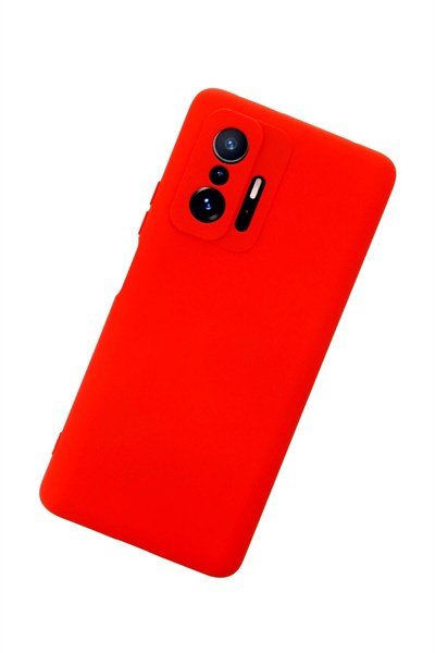Mey İthalat®   Mi 11T Pro Kılıf Nano içi Kadife Silikon - Kırmızı