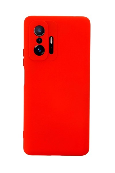Mey İthalat®   Mi 11T Pro Kılıf Nano içi Kadife Silikon - Kırmızı