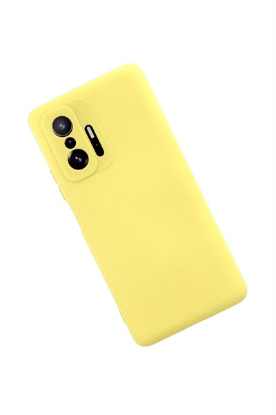 Mey İthalat®   Mi 11T Pro Kılıf Nano içi Kadife Silikon - Sarı