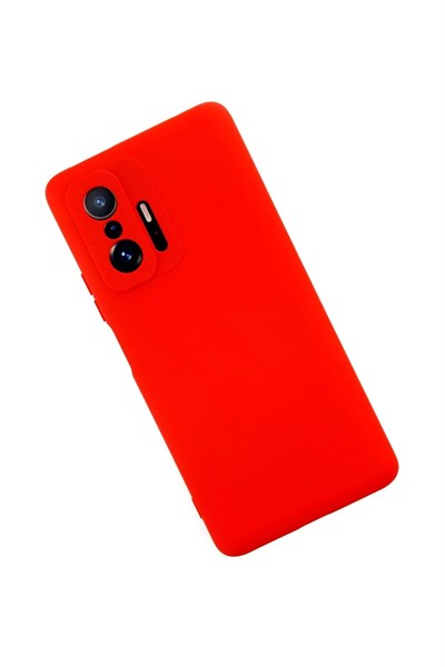 Mey İthalat®   Mi 11T Pro Kılıf Nano içi Kadife Silikon - Kırmızı