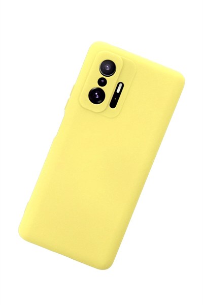 Mey İthalat®   Mi 11T Pro Kılıf Nano içi Kadife Silikon - Sarı