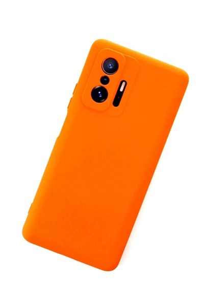 Mey İthalat®   Mi 11T Pro Kılıf Nano içi Kadife Silikon - Turuncu