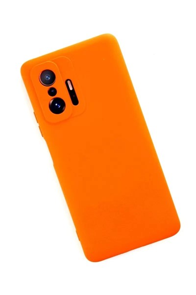 Mey İthalat®   Mi 11T Pro Kılıf Nano içi Kadife Silikon - Turuncu