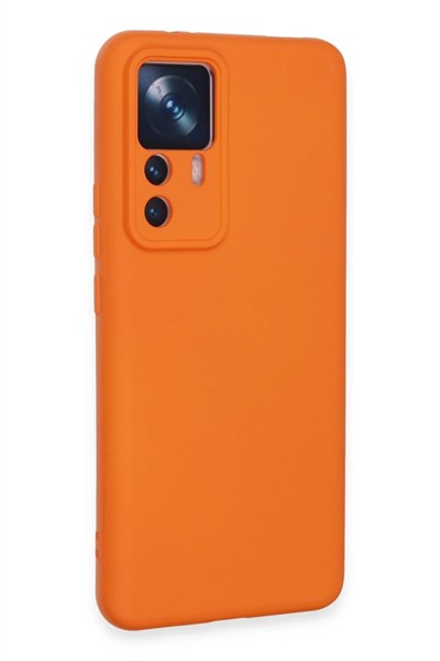 Mey İthalat®   Mi 12T Pro Kılıf Nano içi Kadife Silikon - Turuncu