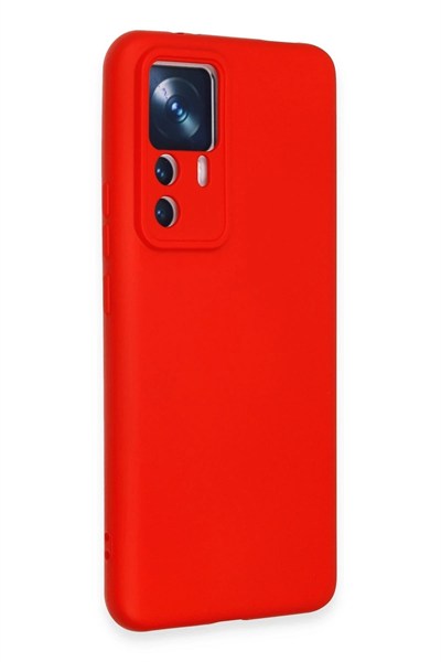 Mey İthalat®   Mi 12T Pro Kılıf Nano içi Kadife Silikon - Kırmızı