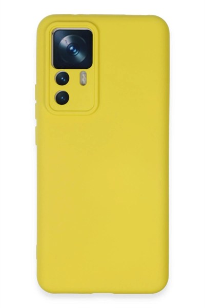 Mey İthalat®   Mi 12T Pro Kılıf Nano içi Kadife Silikon - Sarı