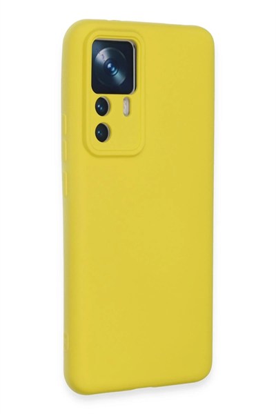 Mey İthalat®   Mi 12T Pro Kılıf Nano içi Kadife Silikon - Sarı