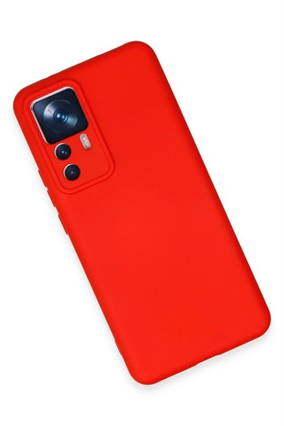 Mey İthalat®   Mi 12T Pro Kılıf Nano içi Kadife Silikon - Kırmızı