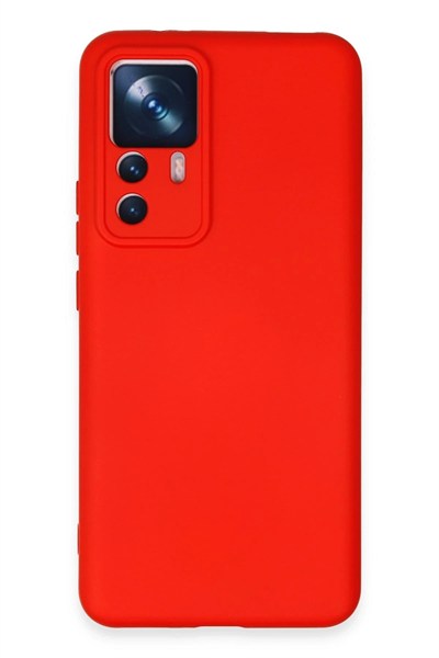 Mey İthalat®   Mi 12T Pro Kılıf Nano içi Kadife Silikon - Kırmızı