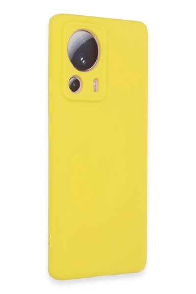 Mey İthalat®   Mi 13 Lite Kılıf Nano içi Kadife Silikon - Sarı