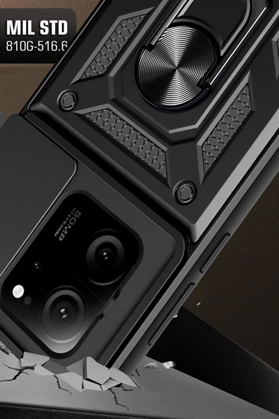 Mey İthalat®   Mi 13T Pro Kılıf Pars Lens Yüzüklü Silikon - Yeşil