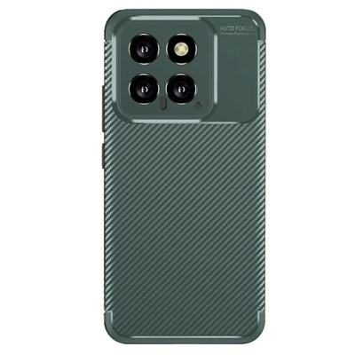 Mey İthalat®   Mi 14T Kılıf Auto Focus Karbon Kapak - Koyu Yeşil