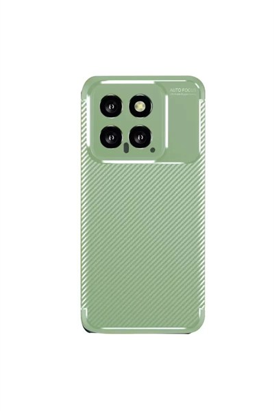 Mey İthalat®   Mi 14T Kılıf Auto Focus Karbon Kapak - Su Yeşili