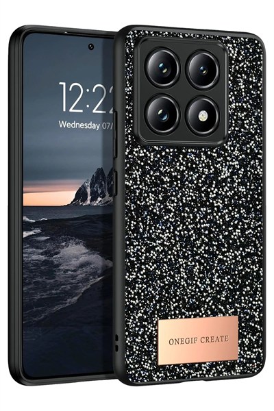 Mey İthalat®   Mi 14T Pro Bright Simli Kapak - Siyah