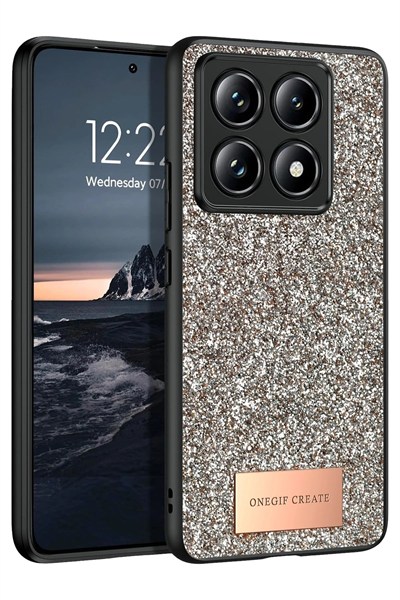 Mey İthalat®   Mi 14T Pro Bright Simli Kapak - Gold