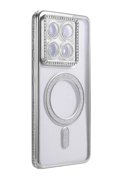 Mey İthalat®   Mi 14T Pro Joke Simli Magneticsafe Kılıf - Gümüş