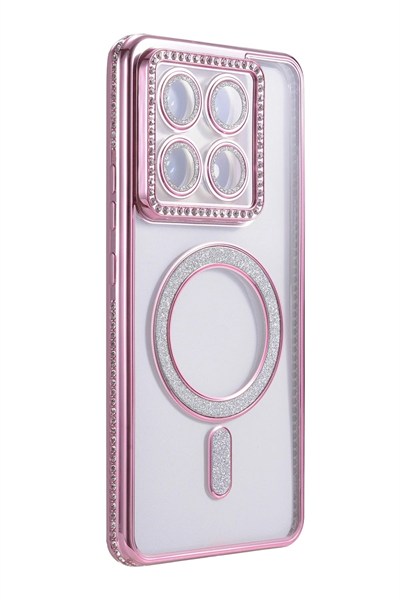 Mey İthalat®   Mi 14T Pro Joke Simli Magneticsafe Kılıf - Pembe
