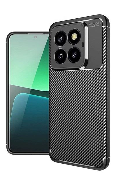 Mey İthalat®   Mi 14T Pro Kılıf Auto Focus Karbon Kapak - Siyah