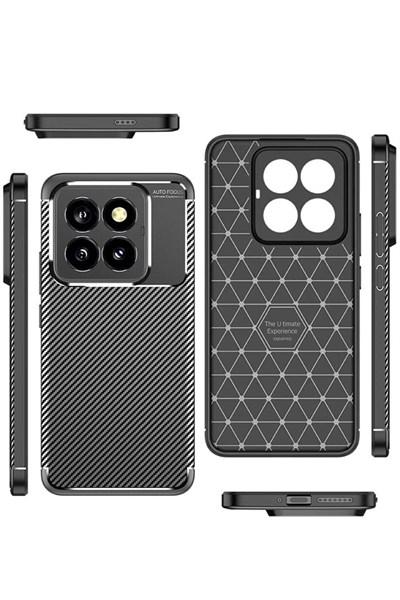 Mey İthalat®   Mi 14T Pro Kılıf Auto Focus Karbon Kapak - Siyah