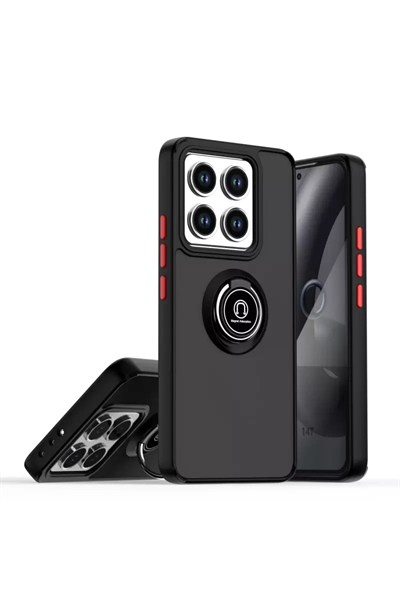 Mey İthalat®   Mi 14T Pro Kılıf Montreal Yüzüklü Silikon Kapak - Siyah
