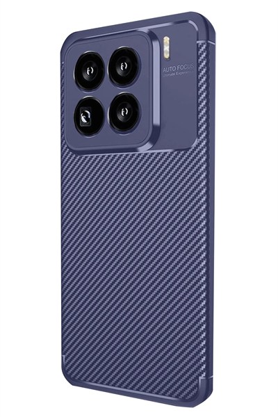 Mey İthalat®   Mi 15 Pro Kılıf Auto Focus Karbon Kapak - Lacivert