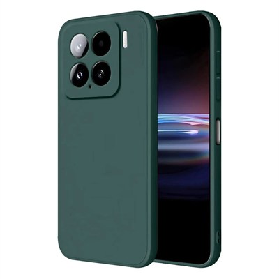 Mey İthalat®   Mi 15 Pro Kılıf Nano içi Kadife Silikon - Koyu Yeşil