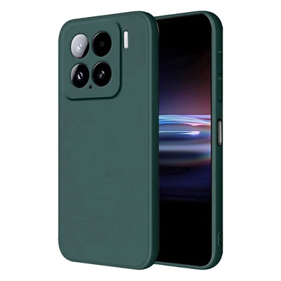 Mey İthalat®   Mi 15 Pro Kılıf Nano içi Kadife Silikon - Koyu Yeşil