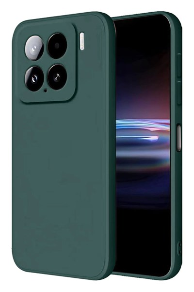 Mey İthalat®   Mi 15 Pro Kılıf Nano içi Kadife Silikon - Koyu Yeşil