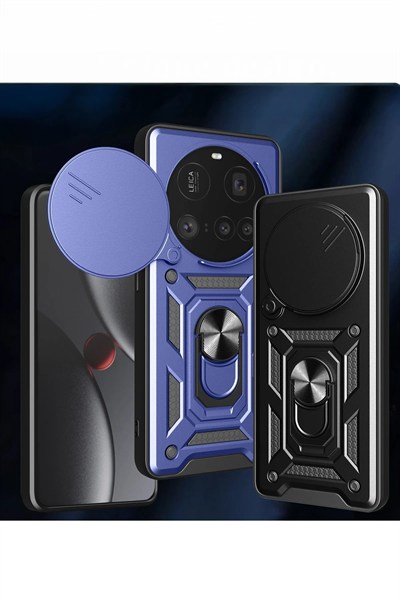 Mey İthalat®   Mi 15 Ultra Kılıf Pars Lens Yüzüklü Silikon - Yeşil