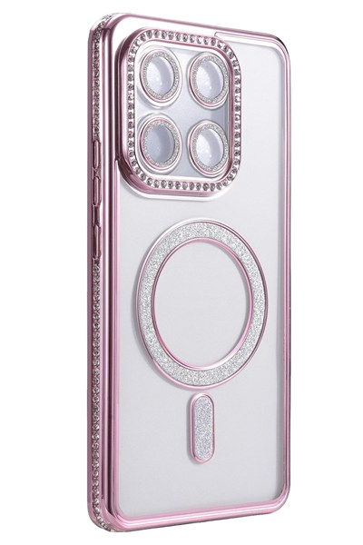 Mey İthalat®   Mi 15T Pro Joke Simli Magneticsafe Kılıf - Pembe