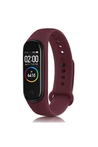 Mey İthalat®   Mi Band 4 Klasik Kordon - Mürdüm