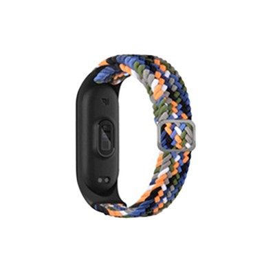 Mey İthalat®   Mi Band 4 Star Kordon - Gri-Turuncu