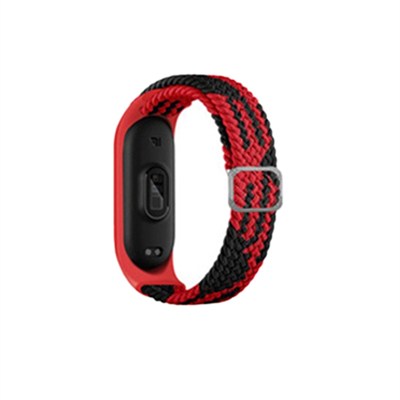 Mey İthalat®   Mi Band 4 Star Kordon - Kırmızı-Siyah