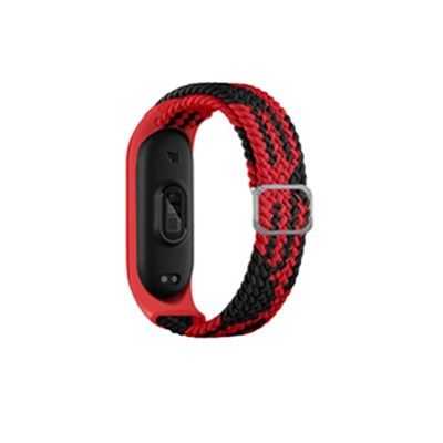 Mey İthalat®   Mi Band 4 Star Kordon - Kırmızı-Siyah