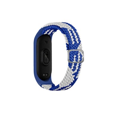 Mey İthalat®   Mi Band 4 Star Kordon - Mavi-Beyaz