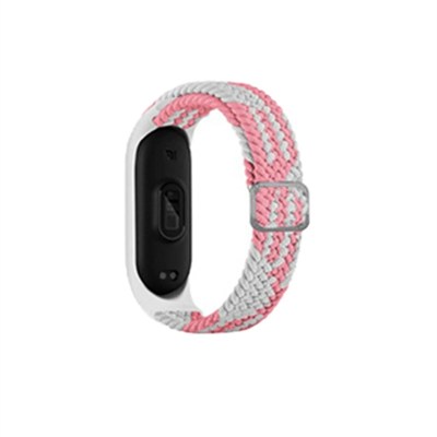 Mey İthalat®   Mi Band 4 Star Kordon - Pembe-Beyaz