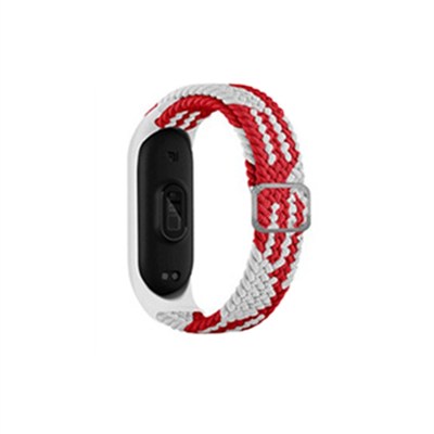 Mey İthalat®   Mi Band 6 Star Kordon - Beyaz-Kırmızı