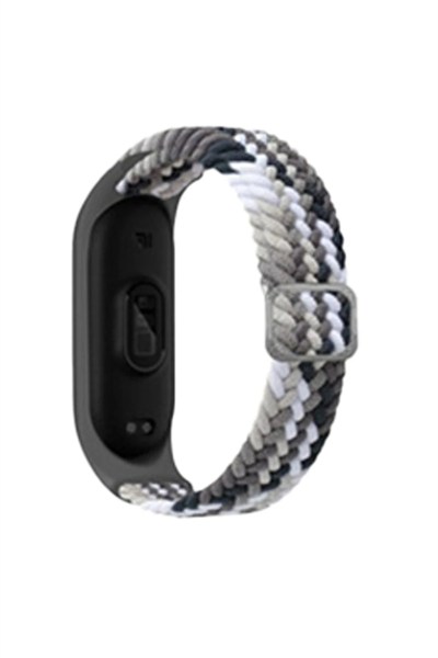 Mey İthalat®   Mi Band 6 Star Kordon - Gri-Siyah