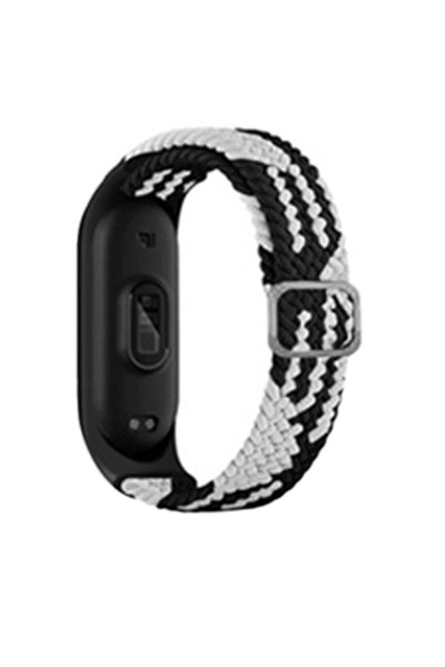 Mey İthalat®   Mi Band 7 Star Kordon - Siyah-Beyaz