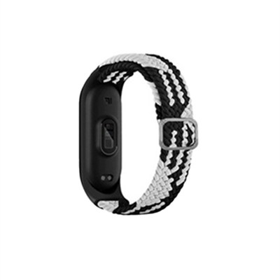 Mey İthalat®   Mi Band 7 Star Kordon - Siyah-Beyaz