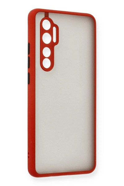 Mey İthalat®   Mi Note 10 Lite Kılıf Montreal Silikon Kapak - Kırmızı