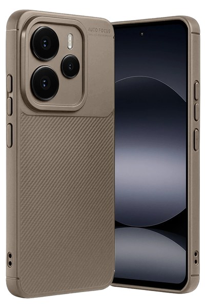 Mey İthalat®   Note 14 5G Auto Focus Karbon Kapak - Kahverengi