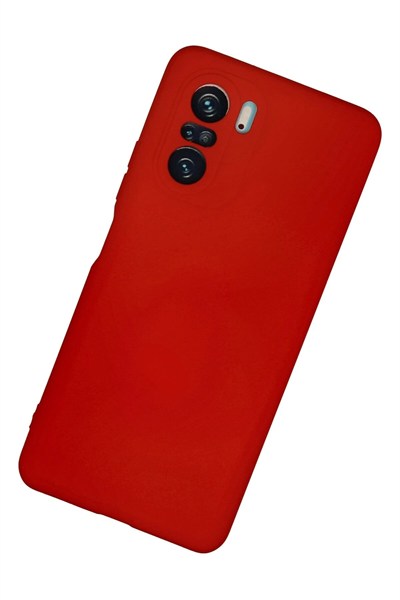 Mey İthalat®   Poco F3 Kılıf Nano içi Kadife Silikon - Kırmızı