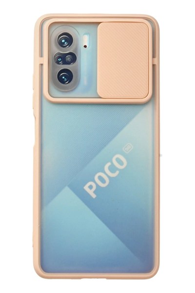Mey İthalat®   Poco F3 Kılıf Palm Buzlu Kamera Sürgülü Silikon - Pembe